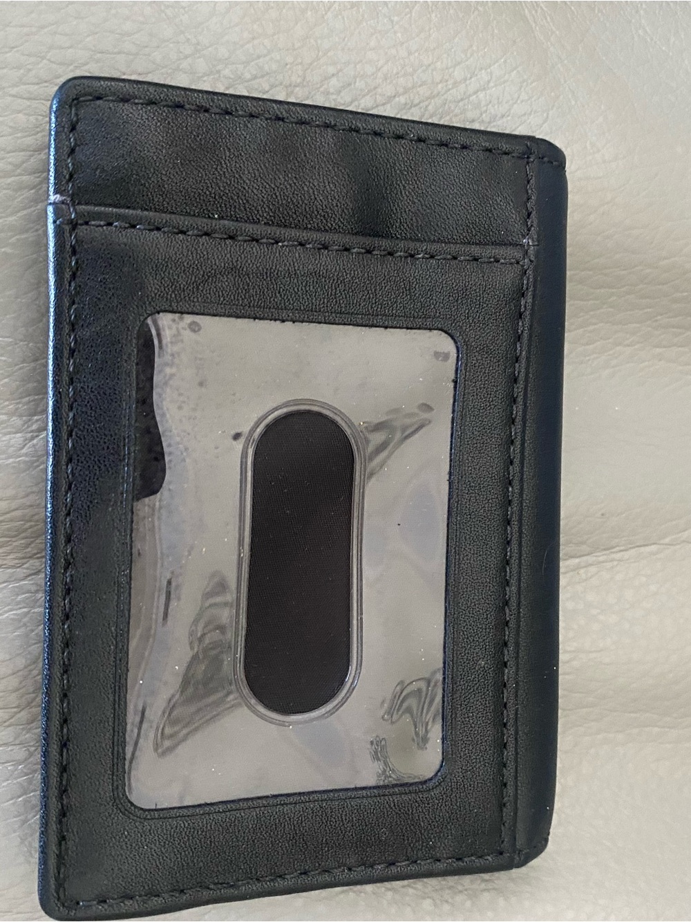 Coach Black Leather Card Holder with Silver Logo - Picture 2 of 5